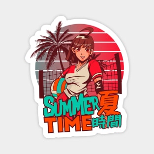 80s summer time anime girl Magnet