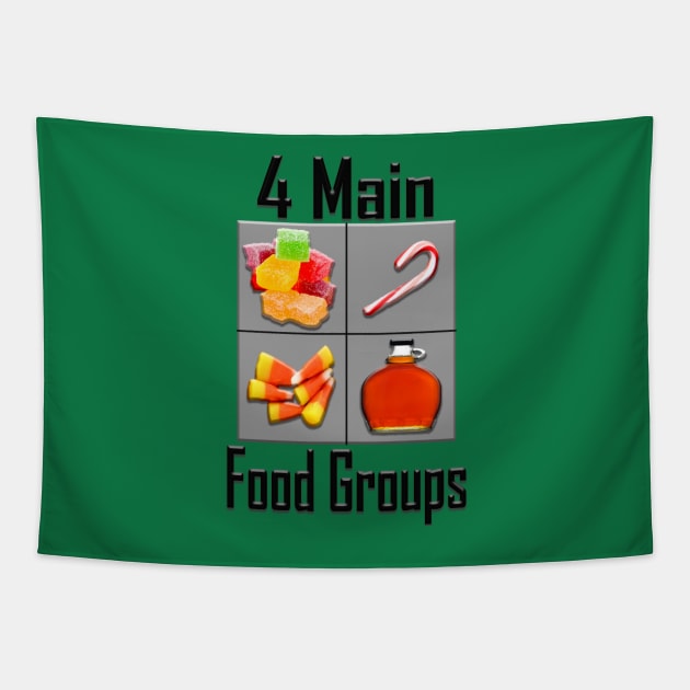 4 Main Food Groups - Elf Buddy Christmas Movie Tapestry by joshp214