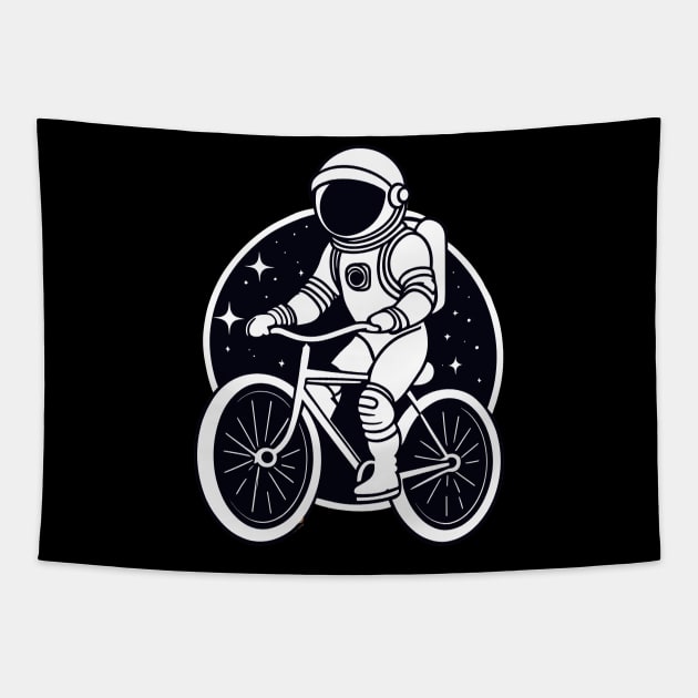 Cycling Time - Astronaut Cosmic Adventure Tapestry by Orento