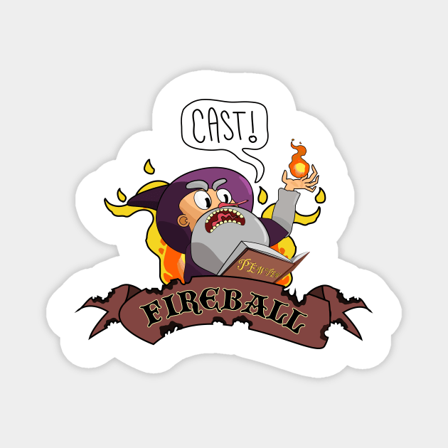 Cast Fireball DnD Wizard Spell Tshirt Magnet by Black Market Tees