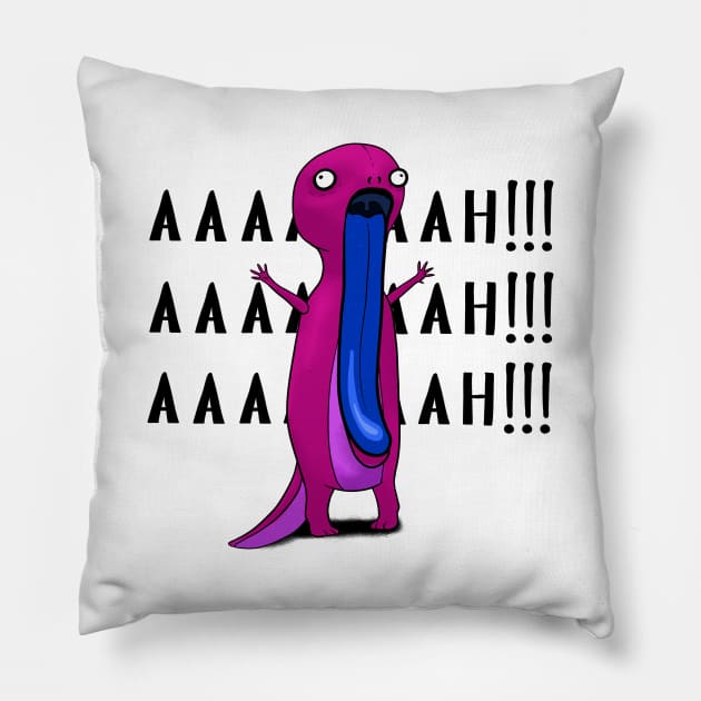 Screaming Lizard Pillow by teleelf