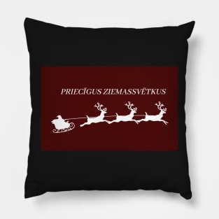 Priecīgus ziemassvētkus latviski latviešu valoda Pillow