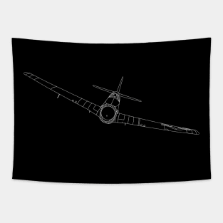 P-51 Mustang Aircraft Illustration Tapestry