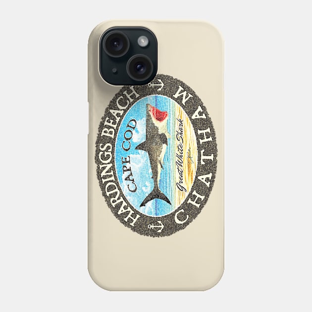 Hardings Beach, Chatham, Massachusetts, (Cape Cod) Great White Shark Phone Case by jcombs