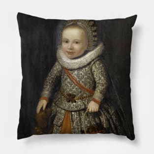 Portrait of a Young Girl in an embroidered dress by Cornelis de Vos Pillow