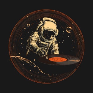 Astronaut Play Vinyl Record T-Shirt