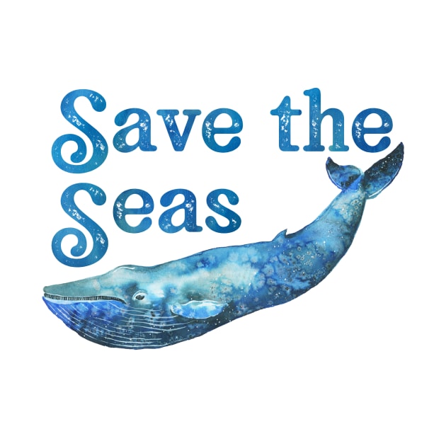 Save the Seas and Oceans - Save the Planet - Blue Whale Design by SeaAndLight