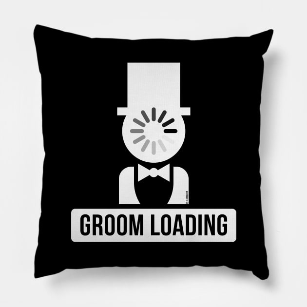 Groom Loading (Stag Night / Bachelor Party / White) Pillow by MrFaulbaum