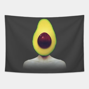 Avocado head portrait Tapestry