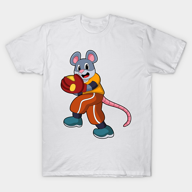 Discover Mouse at Baseball with Baseball glove - Baseball - T-Shirt