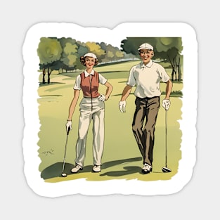 Vintage Golfers Magnet