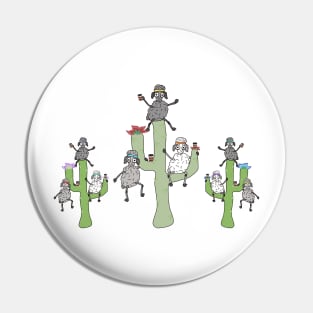 Many Sheep on a Cacti Pin