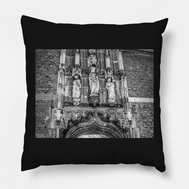 Ornate religious statues in the German city of Aachen Pillow by yackers1