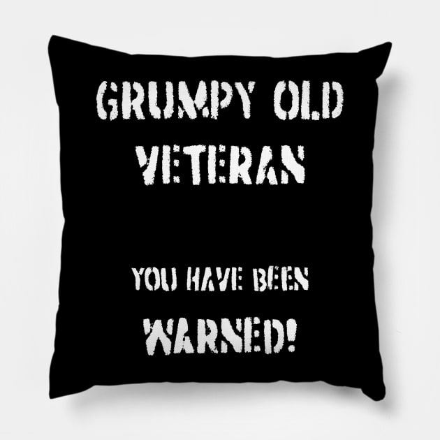 Grumpy Old Veteran Pillow by BearCaveDesigns