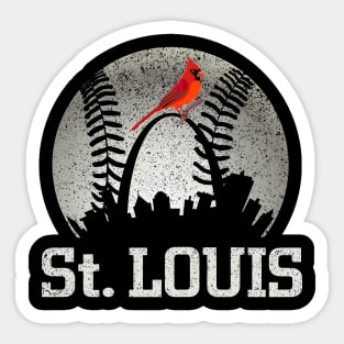 Vintage St. Louis Baseball Skyline Cardinal Retro Sticker for Sale by  schobertjazmine