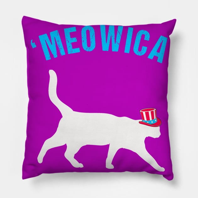 Funny 4th of July. The Cat Lovers America Pillow by vicentadarrick16372