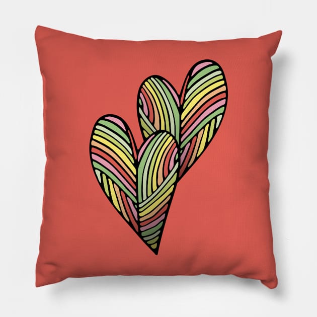 Two Hearts Pillow by majoihart