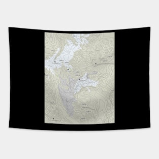 Argentine Altitudes: Aconcagua Contour Lines Tapestry