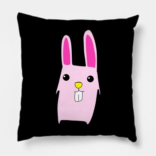 pink color bunny showing cute teeth Pillow