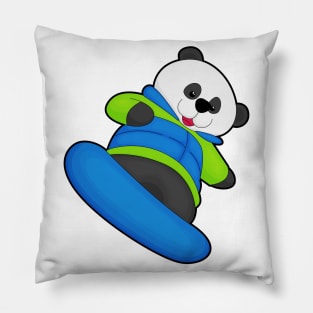 Panda as Snowboarder with Snowboard Pillow