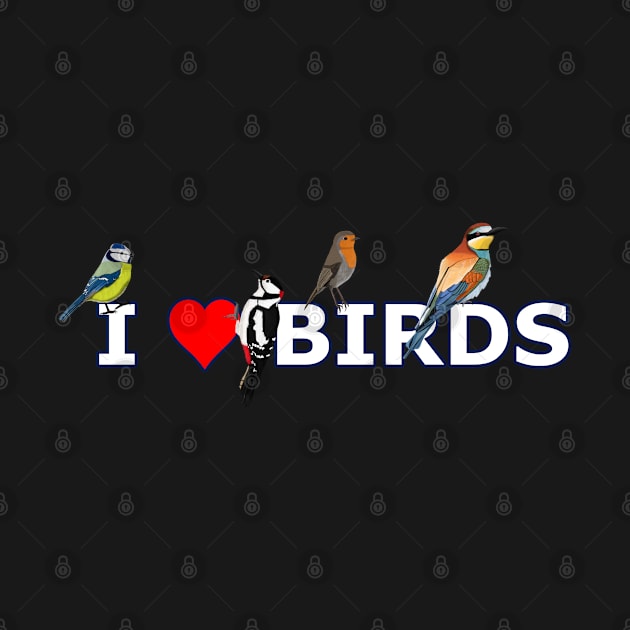 jz.birds I Love Birds Bird Animal Design Illustration by jzbirds