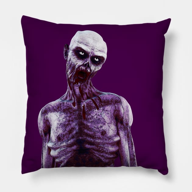 Purple Zombie Pillow by Blind Man Studio