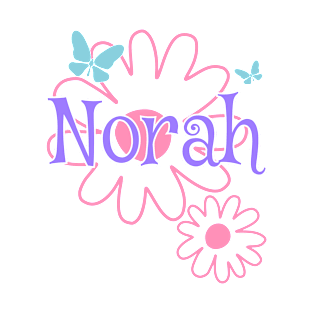 Norah Girls Name Daisy Butterflies T-Shirt