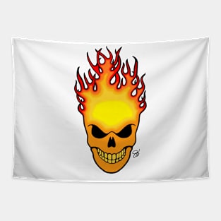 Skull on Fire Tapestry