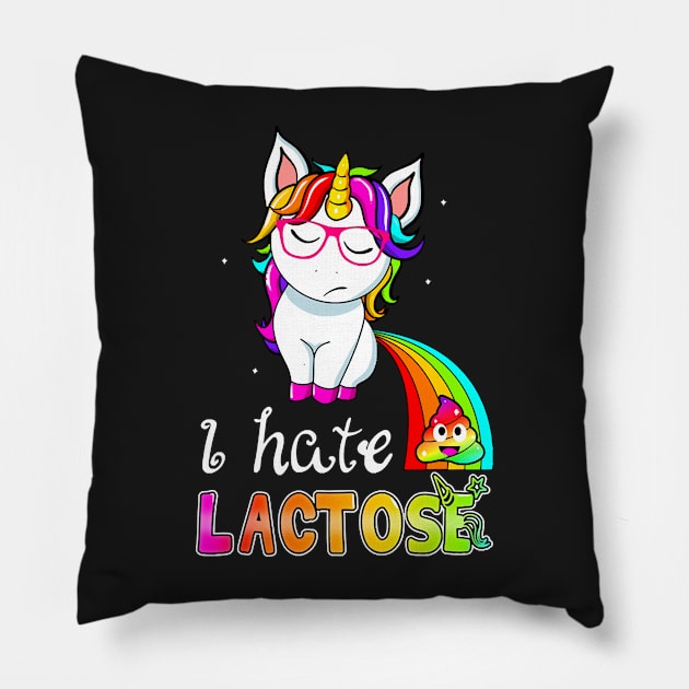 Lactose Intolerance Unicorn Pillow by Hopkinson