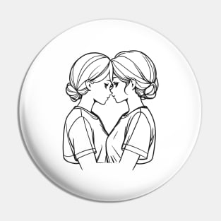 Rainbow Reflection - Lesbian Valentine Pin