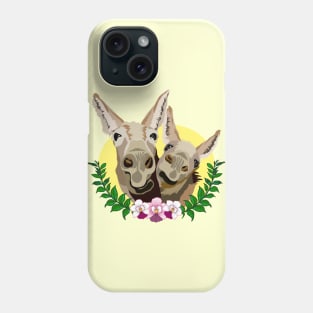 Happy Donkey Friends with Wildflowers Phone Case