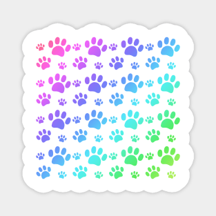 Rainbow Paw Pattern Magnet