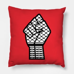 Keffiyeh Black Power Fist - Right Side - Back Pillow