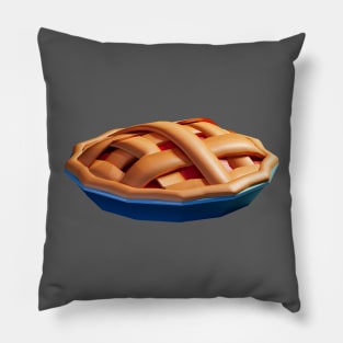 Pie - Low poly delicious home baked pie Pillow