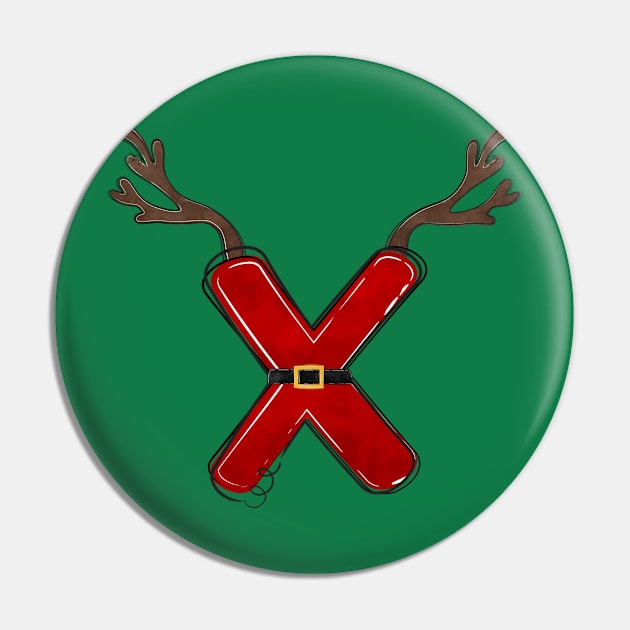 Letter X - Christmas Letter Pin by Pop Cult Store