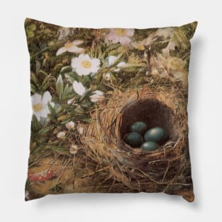 Bird's Nest and Dog Roses by John William Hill Pillow