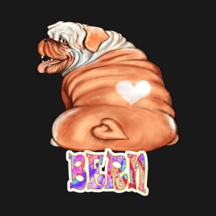 Bern Gift, Comfy Gift for Dog Lovers, Perfect Bulldog Owners gifts, heart shaped patched of fur, for men, women, children, T-Shirt