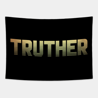 Truther Vintage Conspiracy Theory 80's Logo Tapestry