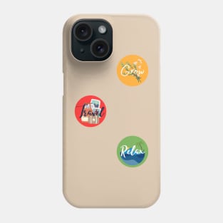 grow travel relax sticker pack Phone Case