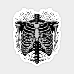 vintage skeleton chest Magnet