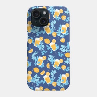 Lemon and Lemonade Blue Pattern Phone Case