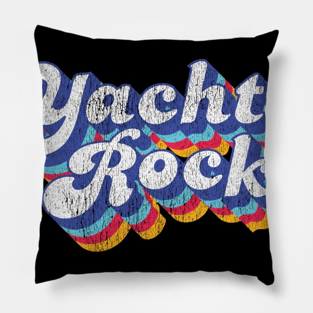 Psychedelic Fade Yacht Rock Party Boat Drinking design Pillow by Vector Deluxe