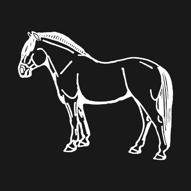 white horse line art by Shyflyer