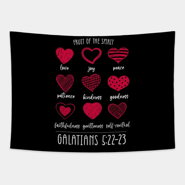 Fruit Of The Spirit Heart Galatians 5 22 23 Tapestry by jadolomadolo