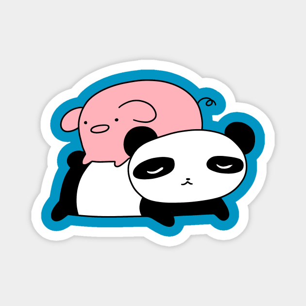 Little Piggy and Panda Magnet by saradaboru