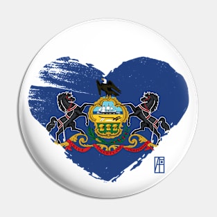 U.S. State - I Love Pennsylvania - Pennsylvania Flag Pin