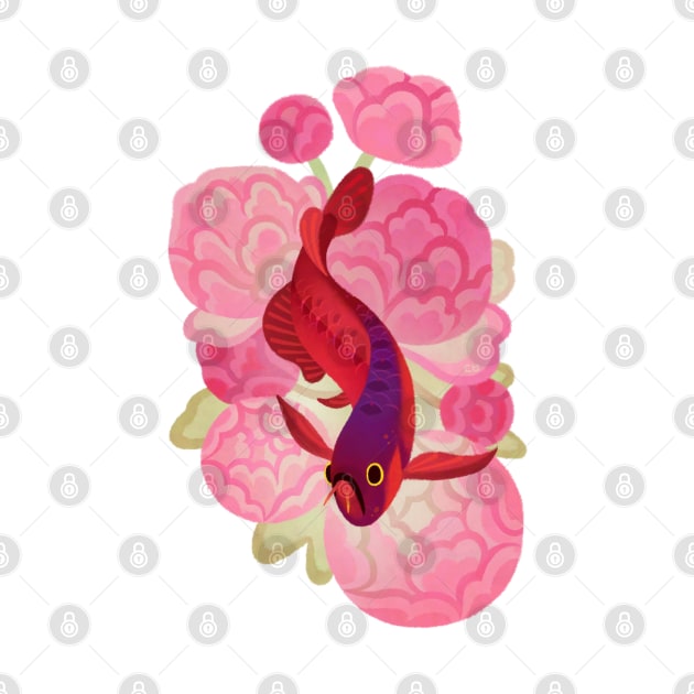 Arowana and peony2 by pikaole