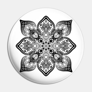 Black Gamer Mandala Pin