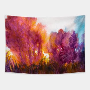 Watercolor landscape Tapestry