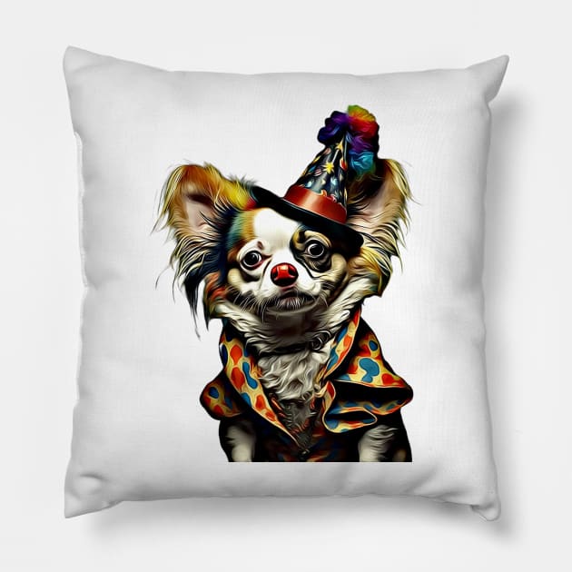 Clown Costume Chihuahua Dog Pillow by Unboxed Mind of J.A.Y LLC 